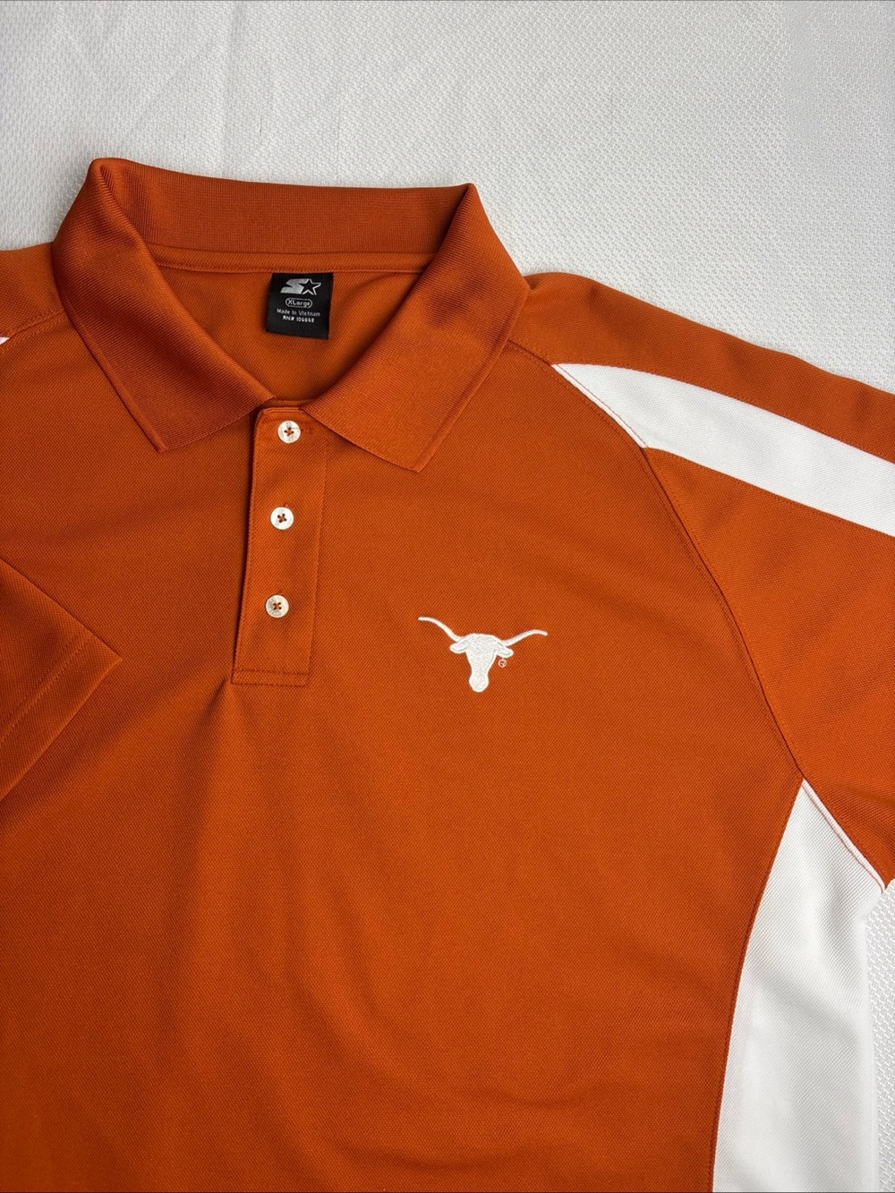 Orange White Texas Longhorns Polo Starter Brand VTG Polo Mens XL EUC College